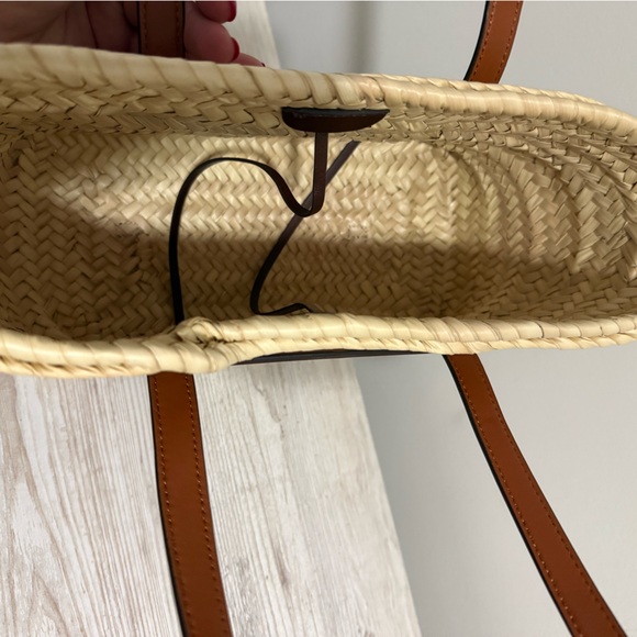 Tory Burch Brown and Tan Small Ella Straw Basket Tote Bag - Picture 9 of 10